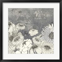 Flowers on Grey I Fine Art Print