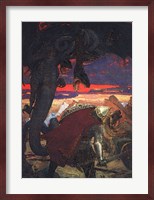 Dobryni Nikiticha with Seven-Headed Serpent Dragon Fine Art Print