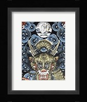 Dragon and White Rabbit Making Elixir of Immortality Fine Art Print