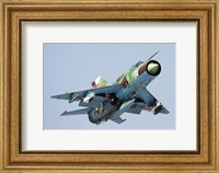 MiG-21bis taking off armed with AA-8 Aphid air-to-air missiles Fine Art Print