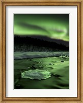Aurora Borealis reflects off the Tennevik River, Troms County, Norway Fine Art Print