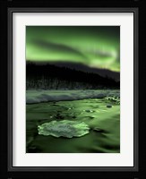 Aurora Borealis reflects off the Tennevik River, Troms County, Norway Fine Art Print
