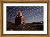Star trails above Dzordza church, Iran Fine Art Print