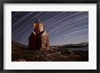 Star trails above Dzordza church, Iran Fine Art Print