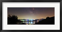 Lunar eclipse and Milky Way above Taleqan Lake, Iran Fine Art Print