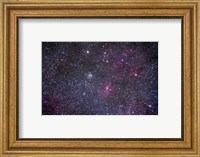 Open cluster Messier 52 and the Bubble Nebula in the constellation Cassiopeia Fine Art Print