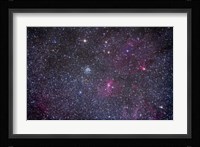 Open cluster Messier 52 and the Bubble Nebula in the constellation Cassiopeia Fine Art Print
