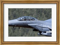 F-15E Strike Eagle low flying over Wales, United Kingdom Fine Art Print