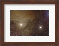 Messier 4 and NGC 6144 globular clusters with Antares, a red supergiant star Fine Art Print