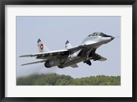 A Bulgarian Air Force MiG-29UB taking off from Graf Ignatievo Air Base Fine Art Print