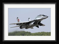 A Bulgarian Air Force MiG-29UB taking off from Graf Ignatievo Air Base Fine Art Print