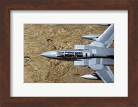 Front section of a Royal Air Force Tornado GR4 during low fly training in North Wales Fine Art Print