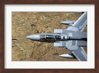 Front section of a Royal Air Force Tornado GR4 during low fly training in North Wales Fine Art Print