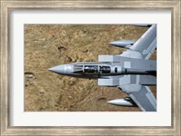 Front section of a Royal Air Force Tornado GR4 during low fly training in North Wales Fine Art Print