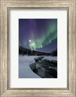 Aurora Borealis over the Blafjellelva River in Troms County, Norway Fine Art Print
