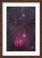 NGC 3766 and the Lambda Cen Nebula in the constellation Centaurus Fine Art Print