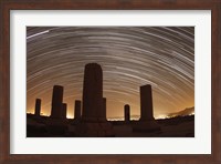 Star trails above the Private Palace of Cyrus the Great, Pasargad, Iran Fine Art Print