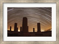 Star trails above the Private Palace of Cyrus the Great, Pasargad, Iran Fine Art Print