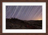 Star trails and rock art in the central province of Iran Fine Art Print
