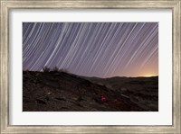 Star trails and rock art in the central province of Iran Fine Art Print