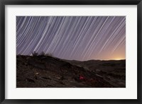 Star trails and rock art in the central province of Iran Fine Art Print