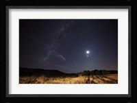 The Milky Way, the Moon, Venus and Spica after twilight in Azul, Argentina Fine Art Print