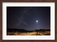 The Milky Way, the Moon, Venus and Spica after twilight in Azul, Argentina Fine Art Print