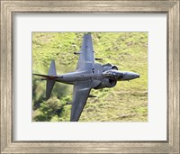 A Royal Air Force Harrier GR9 flying low over North Wales Fine Art Print