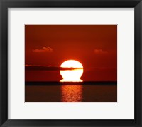 An omega-shaped sunrise above the water in Buenos Aires, Argentina Fine Art Print