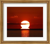 An omega-shaped sunrise above the water in Buenos Aires, Argentina Fine Art Print