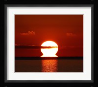 An omega-shaped sunrise above the water in Buenos Aires, Argentina Fine Art Print