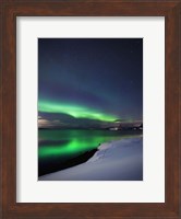 Aurora Borealis over Vagsfjorden in Troms County, Norway Fine Art Print