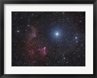 Variable star Gamma Cassiopeiae, with associated emission and reflection nebulae Fine Art Print