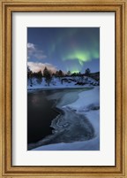 Aurora Borealis over Tennevik River, Troms, Norway Fine Art Print