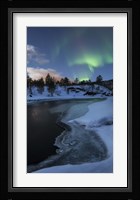 Aurora Borealis over Tennevik River, Troms, Norway Fine Art Print