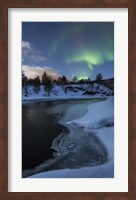 Aurora Borealis over Tennevik River, Troms, Norway Fine Art Print