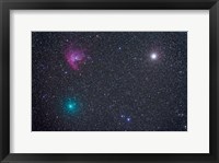 Comet Hartley 2 near the Pacman Nebula, NGC 281, in Cassiopeia Fine Art Print
