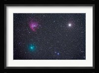 Comet Hartley 2 near the Pacman Nebula, NGC 281, in Cassiopeia Fine Art Print