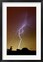 A bright bolt of lightning at the suburbs of Buenos Aires, Argentina Fine Art Print