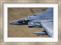 Front section of a Royal Air Force Harrier GR9 flying low over North Wales Fine Art Print
