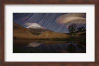 Star trails above Mount Damavand, Iran Fine Art Print