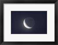 Waxing crescent moon with Earthshine Fine Art Print