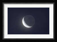 Waxing crescent moon with Earthshine Fine Art Print