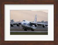 An Antonov An-124 aircraft taking off from Sofia Airport, Bulgaria Fine Art Print