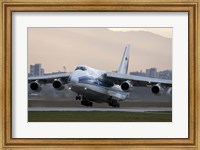 An Antonov An-124 aircraft taking off from Sofia Airport, Bulgaria Fine Art Print