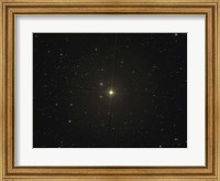 The red giant star Beta Andromedae and its ghost galaxy NGC 404 Fine Art Print