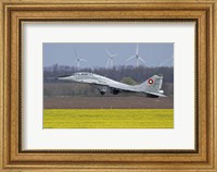 A Bulgarian Air Force MiG-29UB aircraft taking off Fine Art Print
