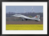 A Bulgarian Air Force MiG-29UB aircraft taking off Fine Art Print