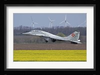A Bulgarian Air Force MiG-29UB aircraft taking off Fine Art Print