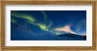 Panoramic view of the Aurora Borealis over Skittendalen Valley, Troms County, Norway Fine Art Print